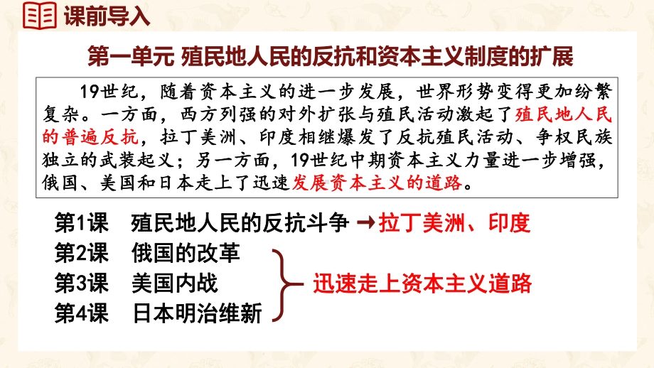 第1课 殖民地人民的反抗斗争课件 2024-2025学年度统编版历史九年级下册.pptx_第1页