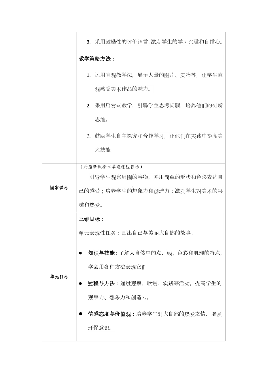 第二单元 我与美丽大自然（教学设计）-2024新苏少版一年级上册《美术》.docx_第3页