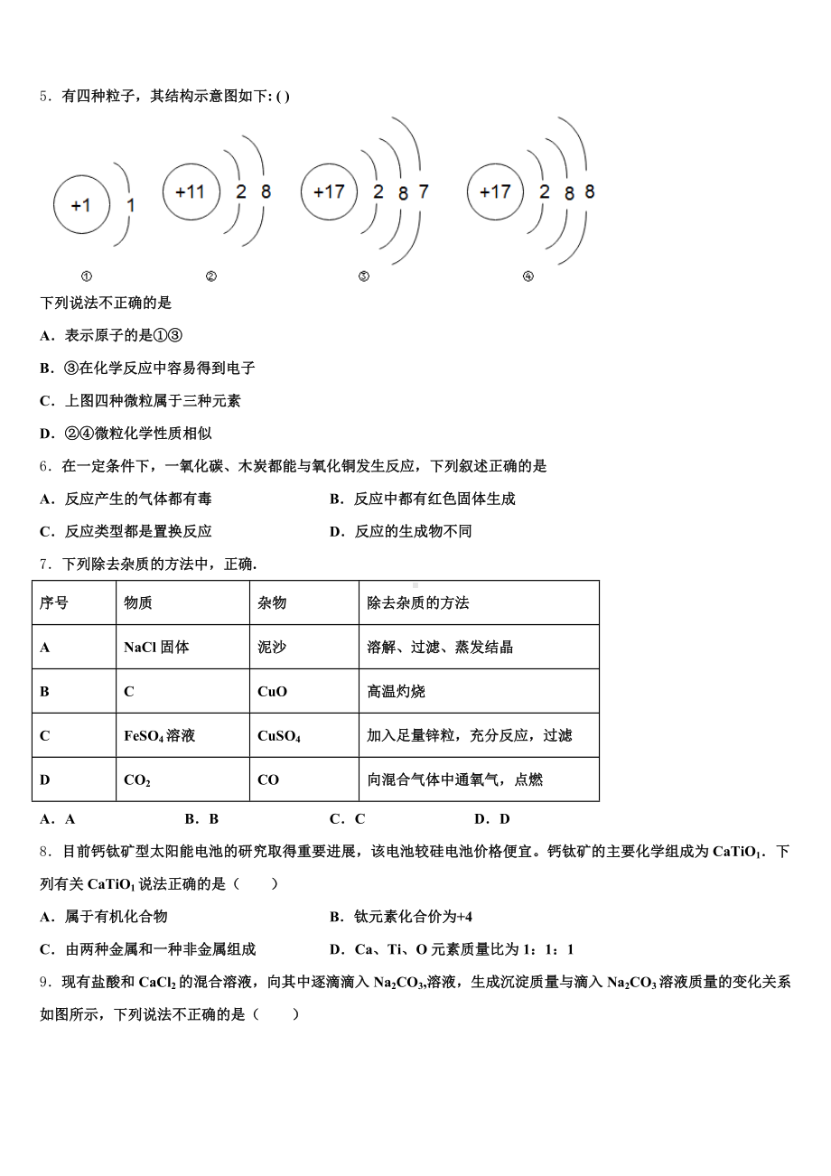 四川省绵阳市名校2025年初三5月月考化学试题试卷含解析.doc_第2页