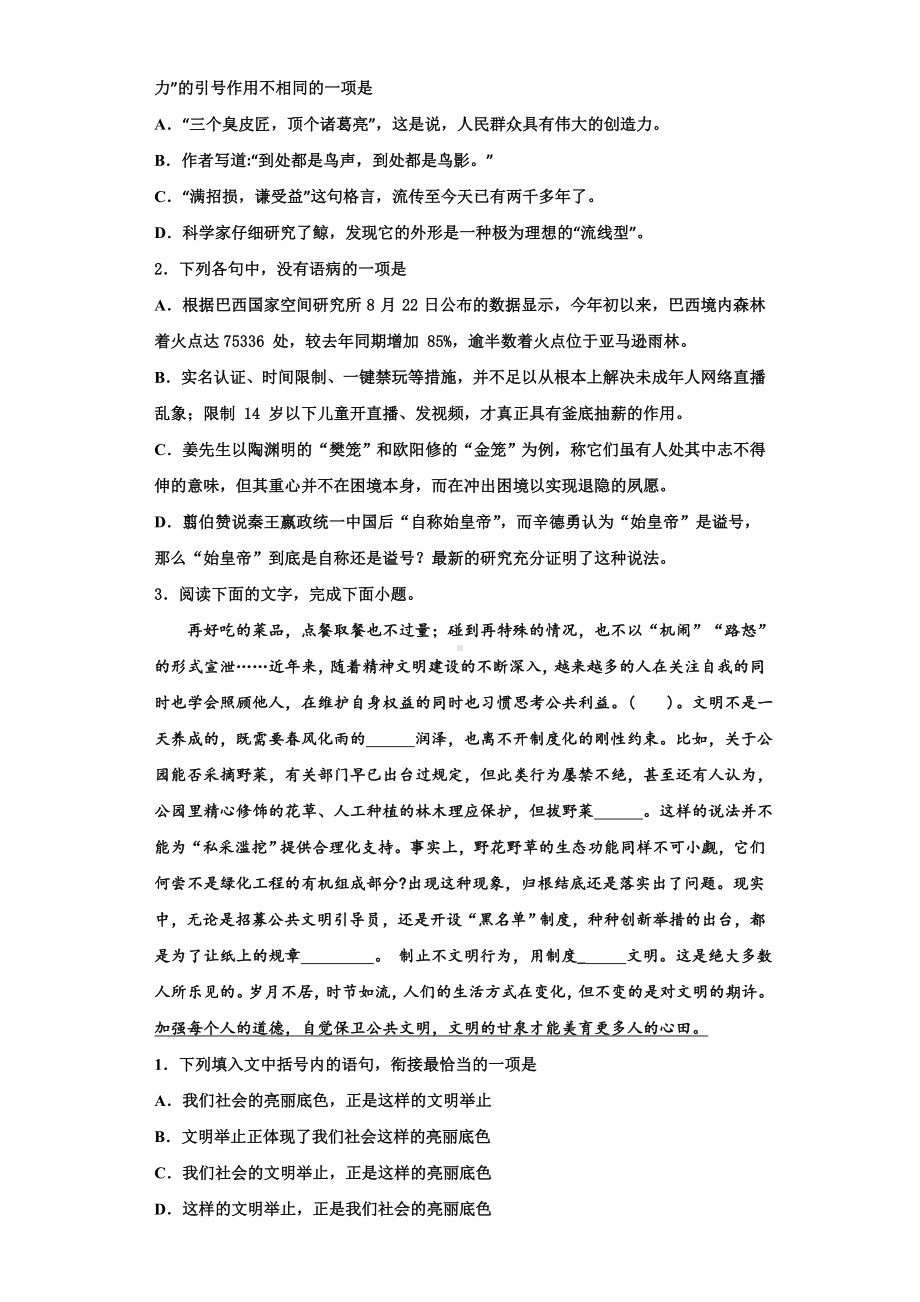 2024届河南商丘市九校高三语文第一学期期末质量跟踪监视模拟试题含解析.doc_第2页