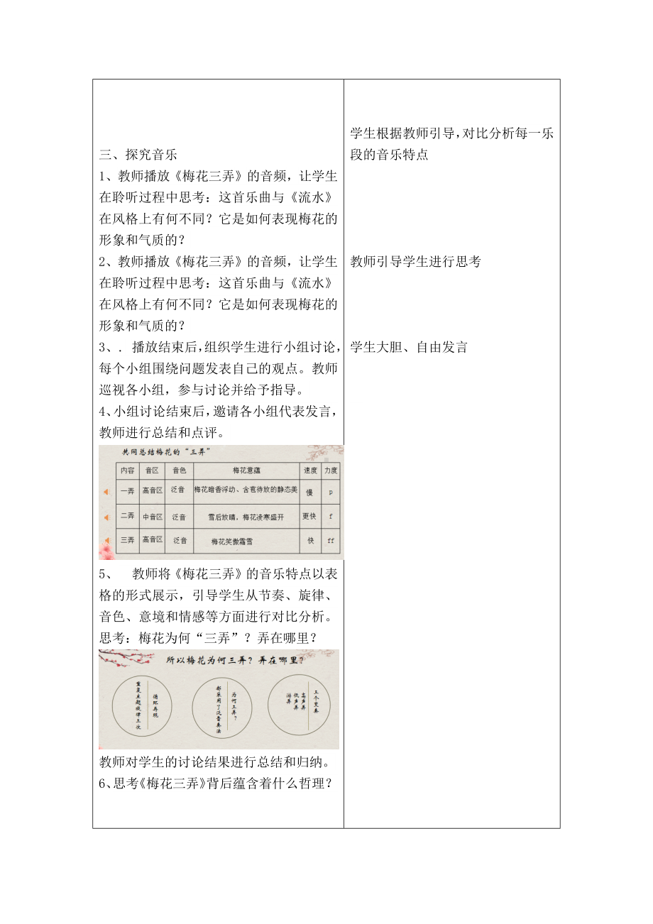 第二单元神州古韵——梅花三弄 教学设计-2024新粤教花城版七年级上册《音乐》.docx_第3页