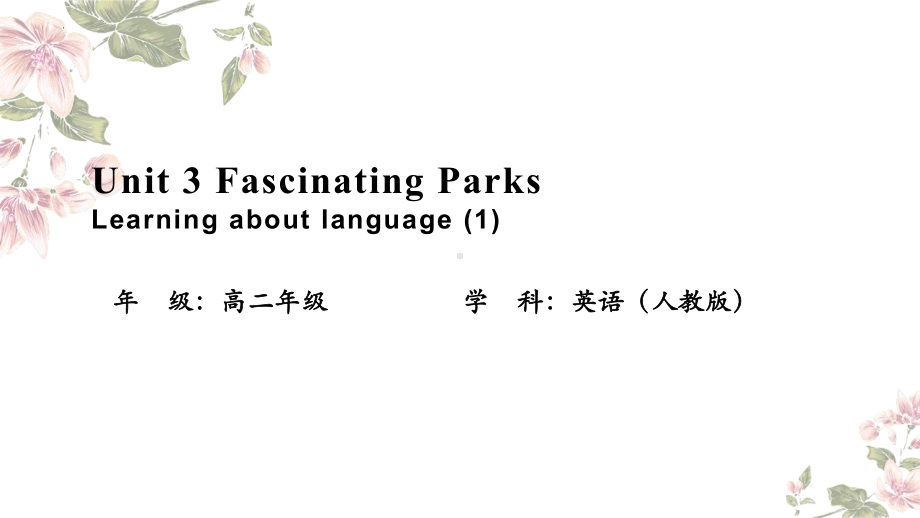 Unit3 Fascinating Parks Learning About Language（ppt课件）-2024新人教版（2019）《高中英语》选择性必修第一册.pptx_第1页