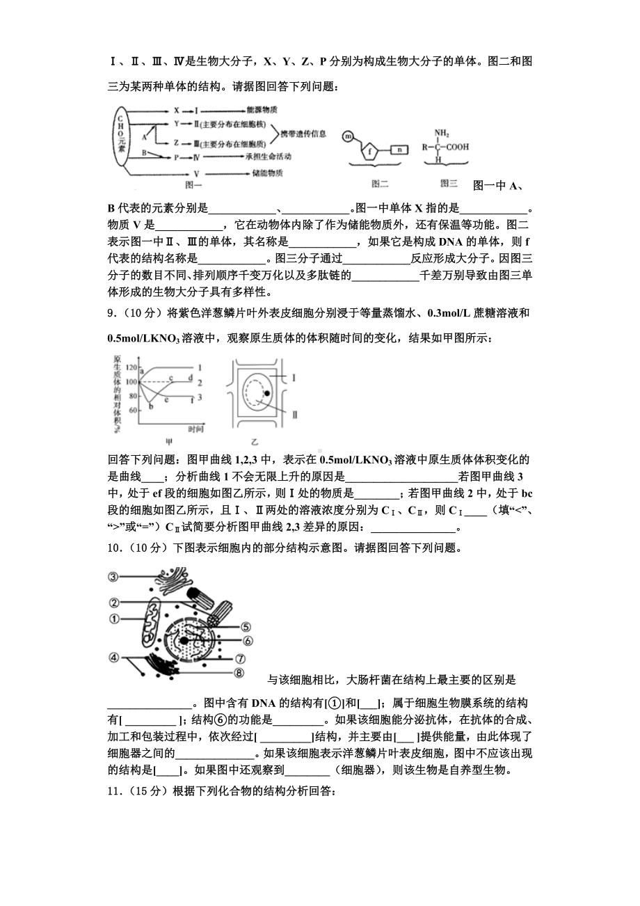 广东省汕头市达濠华桥中学2023年生物高一第一学期期末调研试题含解析.doc_第2页