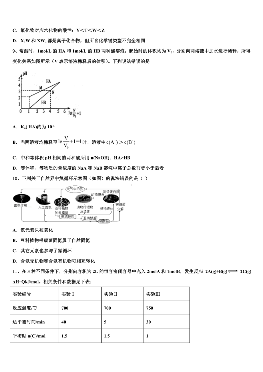 2022-2023学年宁夏银川市兴庆区育才中学高考仿真卷化学试卷含解析.doc_第3页