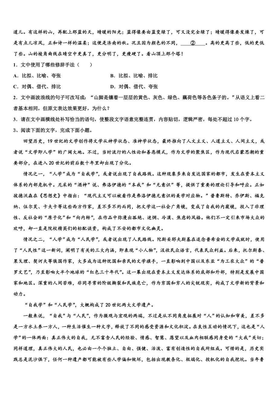 云南省绿春县一中2022-2023学年高考语文全真模拟密押卷含解析.doc_第3页