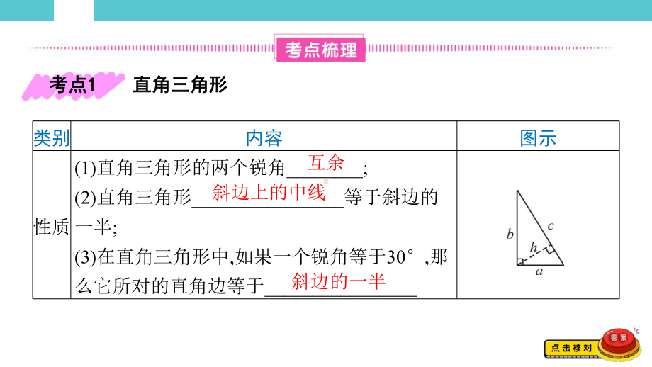 2025年湖南中考数学一轮复习考点研析 第四章　三角形第19讲　直角三角形与勾股定理.pptx_第2页