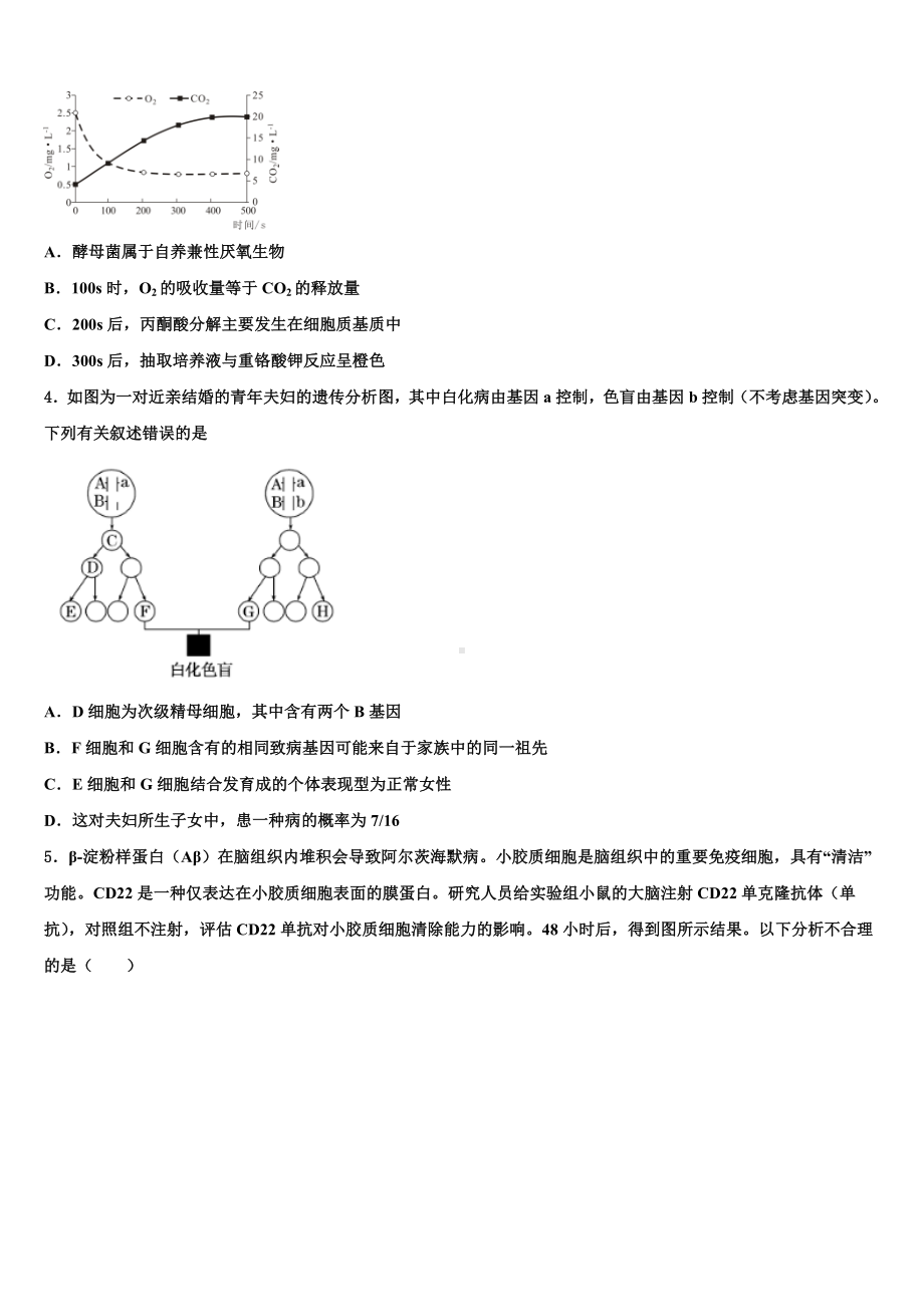 河南平顶山舞钢一高2023-2024学年高三生物第一学期期末学业水平测试试题含解析.doc_第2页