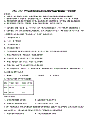 2023-2024学年天津市河西区达标名校高考历史考前最后一卷预测卷含解析.doc