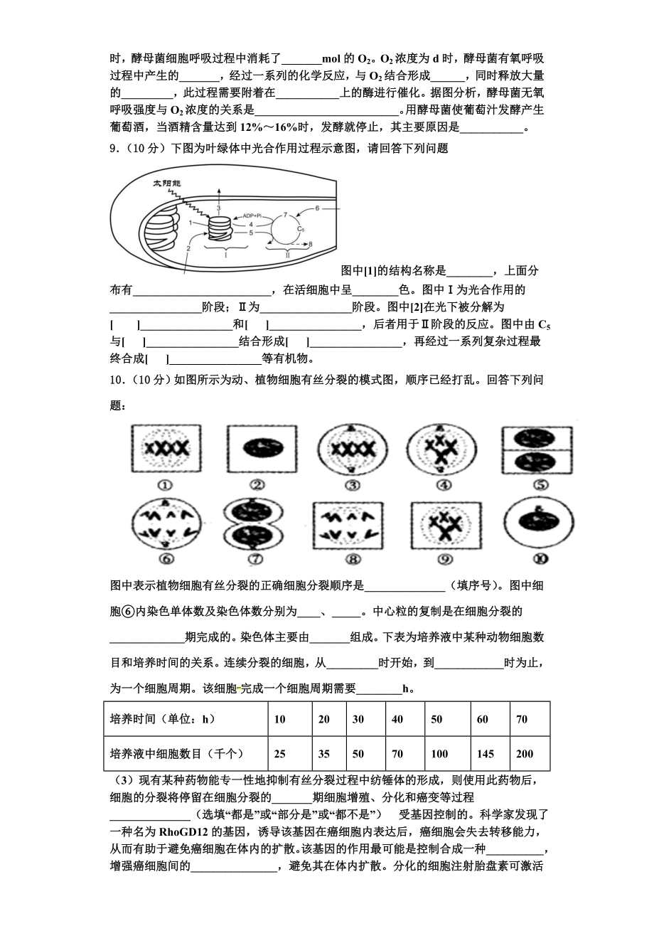 山西省太原市第五十三中学2023年高一生物第一学期期末学业水平测试试题含解析.doc_第3页