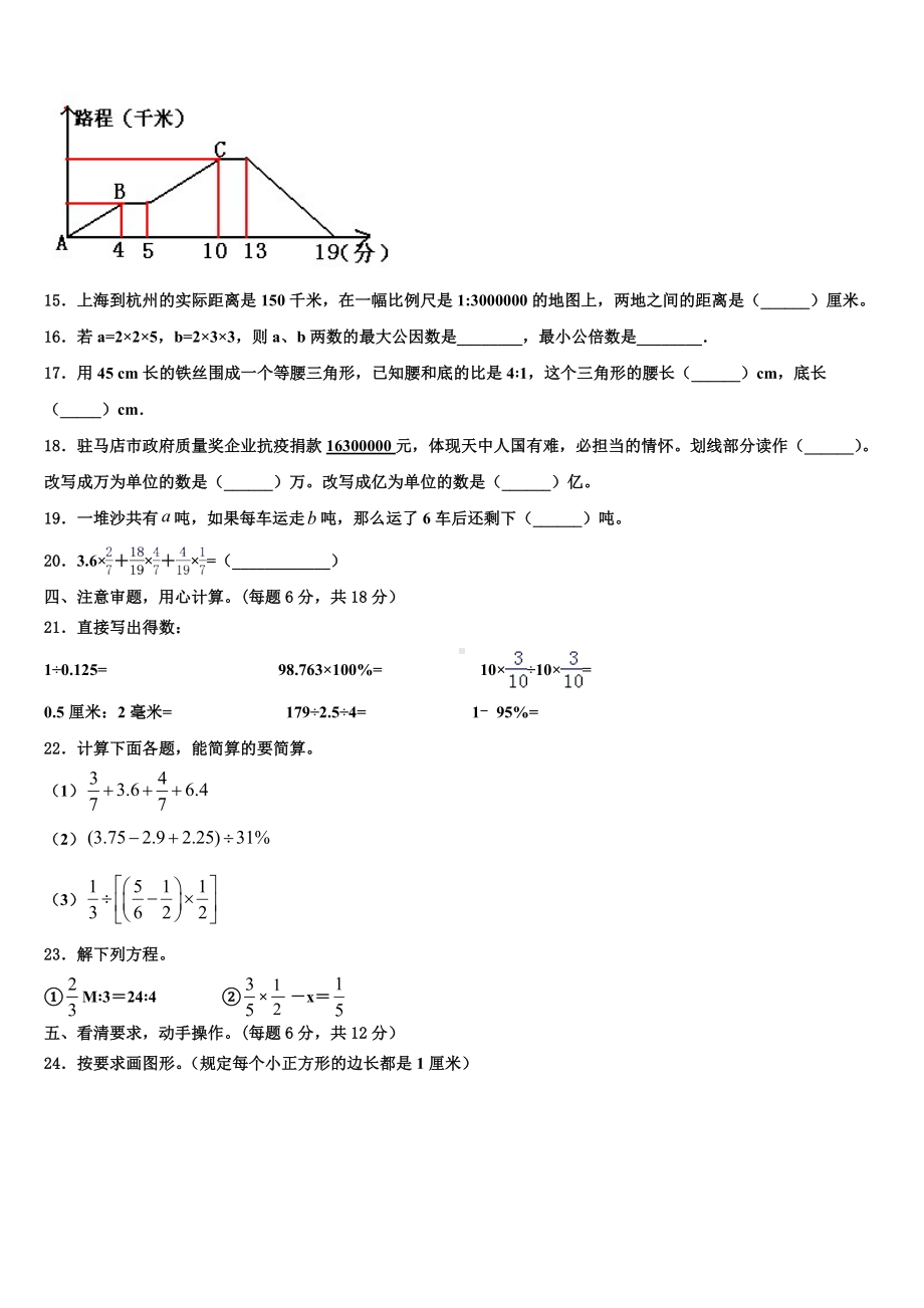 2023-2024学年阿里地区改则县小升初易错点数学检测卷含解析.doc_第2页