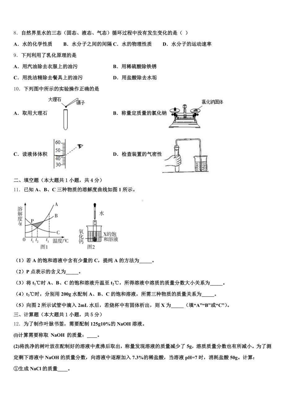 2025年河南省洛阳市新安县达标名校初三5月联考试题化学试题试卷含解析.doc_第2页