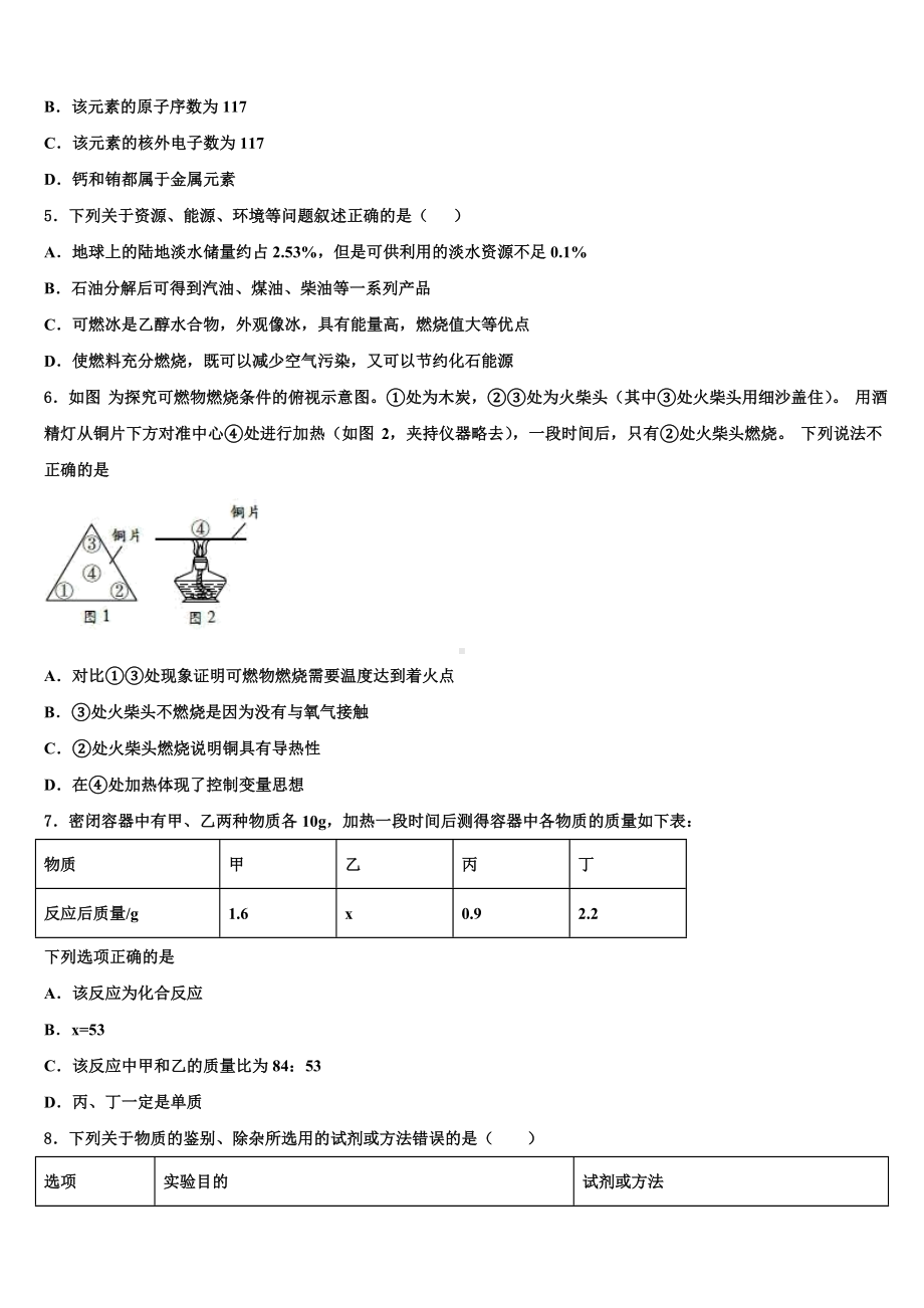 2023届松原市重点中学中考化学模拟预测题含解析.doc_第2页