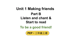 小学英语新人教版PEP三年级上册Unit1 Making friendsPartB 第5课时教学课件（2024秋）.pptx