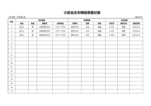 小区业主车辆信息登记表模板.xlsx