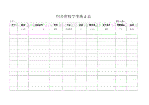 宿舍留校学生统计表模板.xlsx