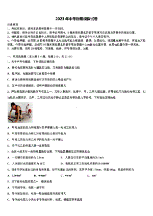 江苏省盐城市亭湖区盐城景山中学2023年中考物理模拟预测题含解析.doc