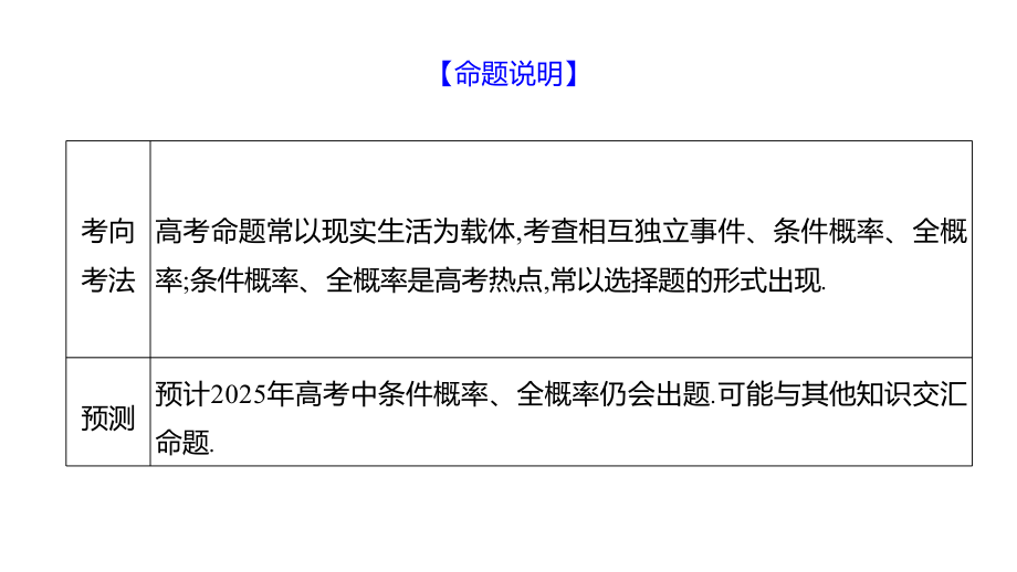 2025年高考数学一轮复习-11.4-事件的独立性、条件概率与全概率公式（课件）.pptx_第3页