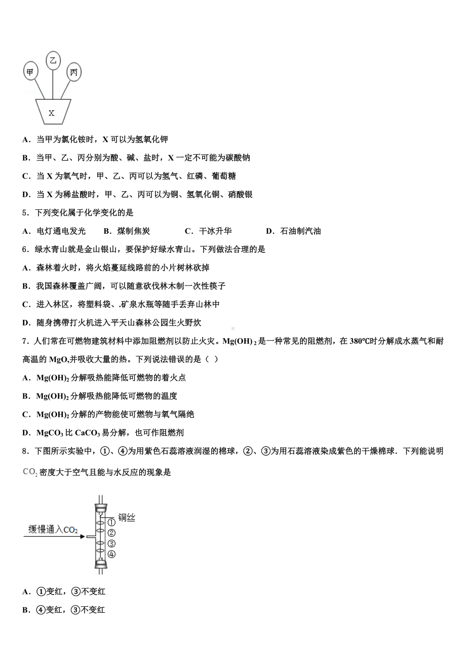 吉林省松原市前郭县达标名校2024年中考二模化学试题含解析.doc_第2页