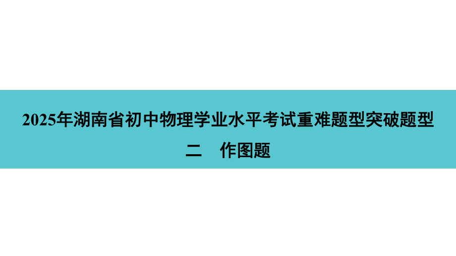 2025年湖南省初中物理学业水平考试重难题型突破 题型二　作图题.pptx_第1页