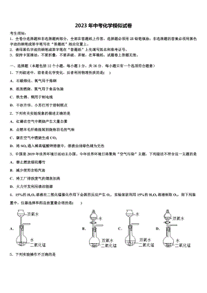 山南市重点中学2023届中考化学四模试卷含解析.doc