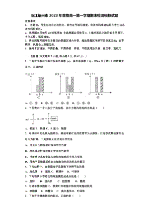 浙江绍兴市2023年生物高一第一学期期末检测模拟试题含解析.doc