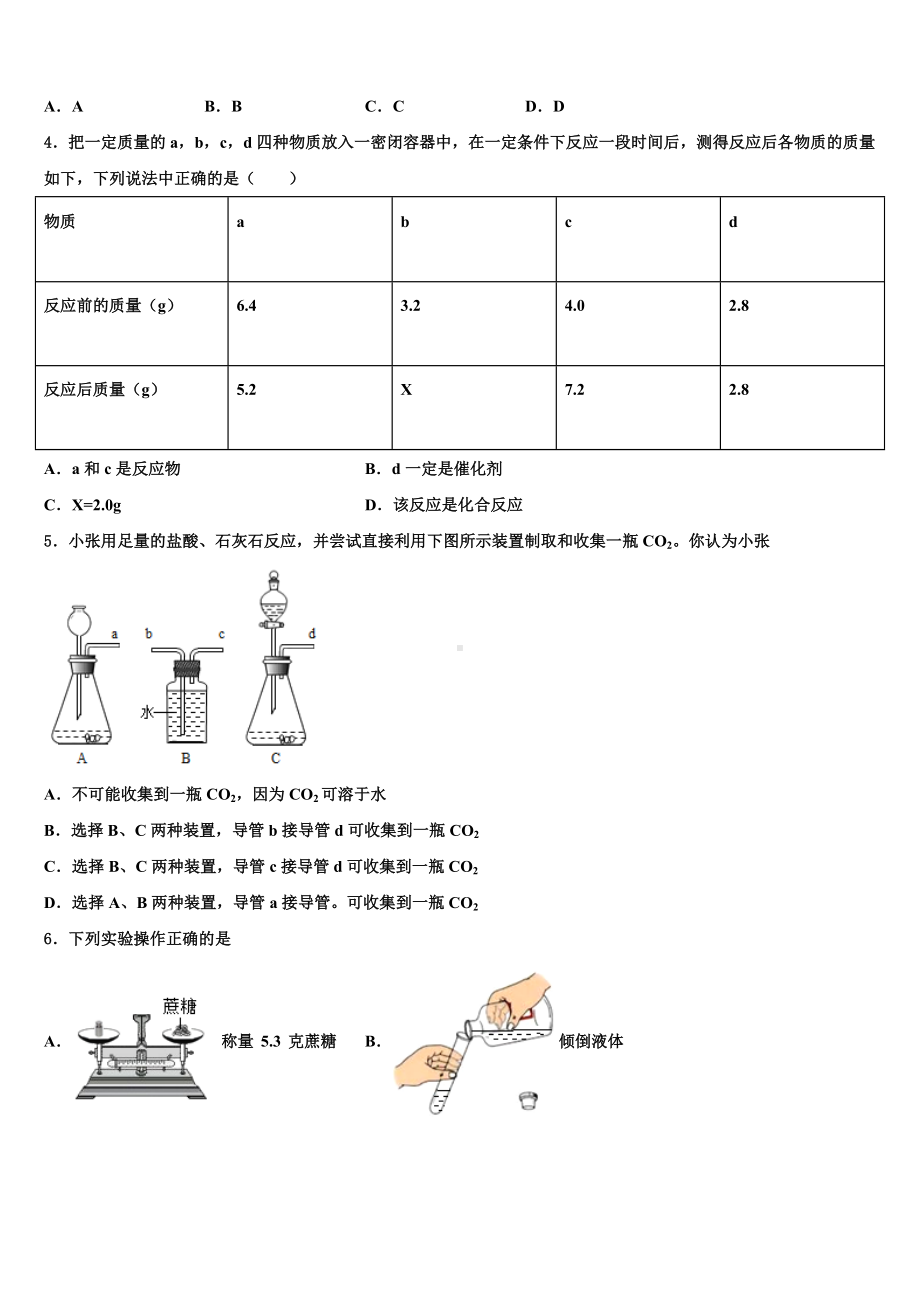 山东滕州2024年中考化学考试模拟冲刺卷含解析.doc_第2页