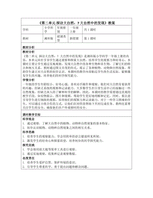 《第二单元 探访大自然：7 大自然中的发现》教学设计-2024新湘科版一年级上册《科学》.docx