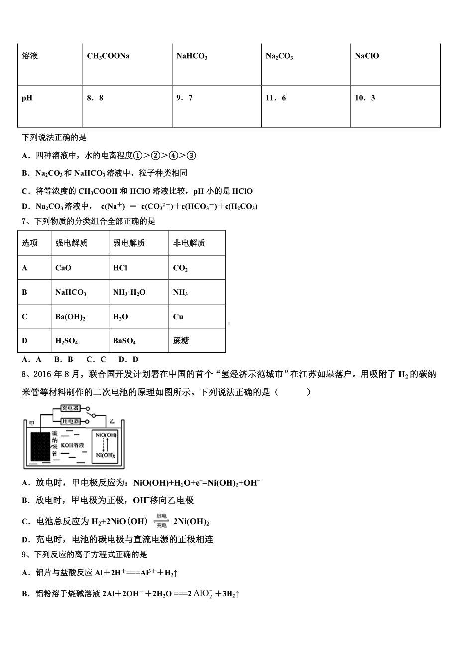 2024届贵州省北京师范大学贵阳附中化学高二上期末联考模拟试题含解析.doc_第2页