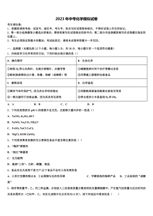 2022-2023学年江苏省江阴市澄东片中考化学模拟预测题含解析.doc