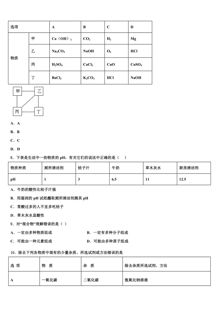 2023届江西省宜春市丰城市中考化学押题试卷含解析.doc_第3页