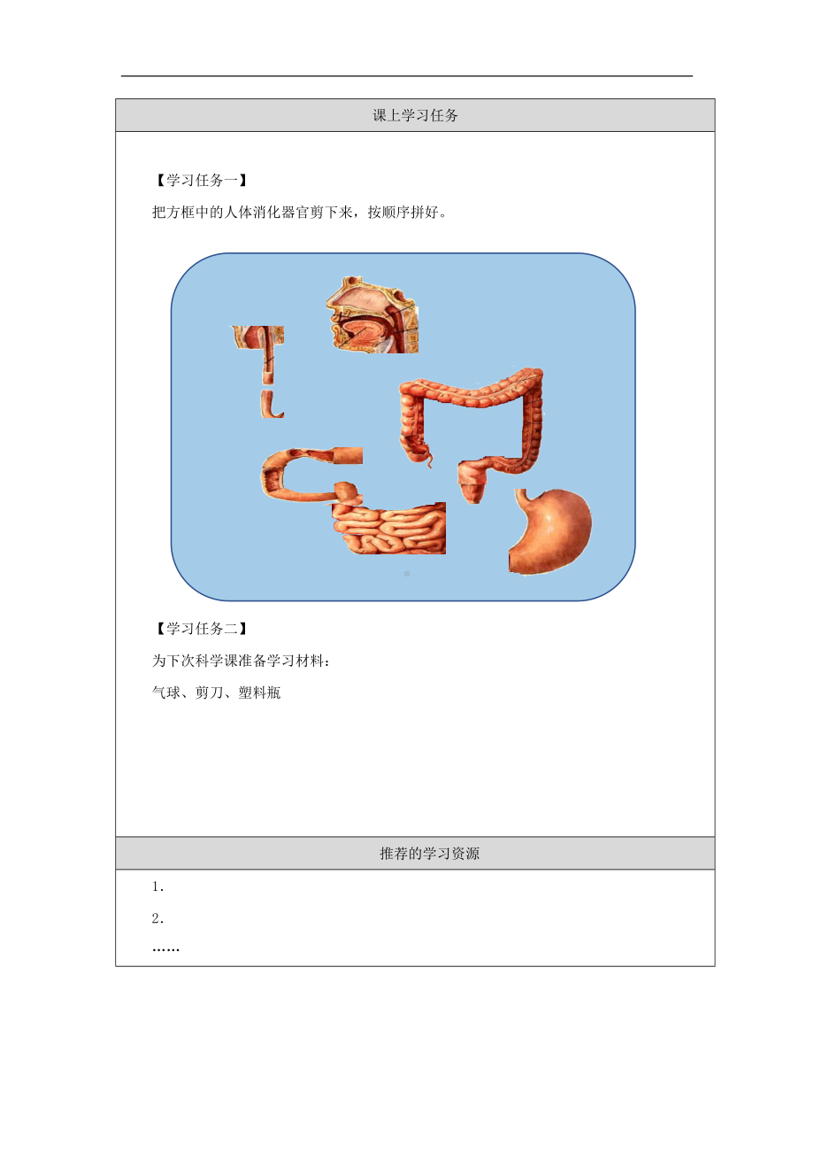 我们的消化3学习任务单-2024新湘科版四年级上册《科学》.docx_第2页