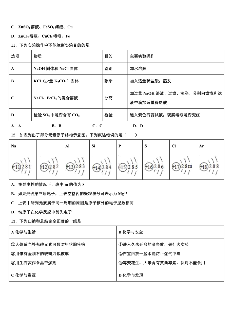 黑龙江省哈尔滨市萧红中学2022-2023学年中考考前最后一卷化学试卷含解析.doc_第3页