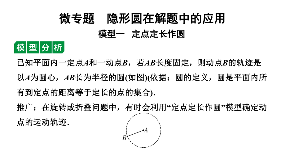 2024辽宁中考数学二轮中考考点研究 微专题 隐形圆在解题中的应用 (课件).ppt_第1页