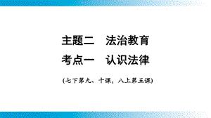 2025年云南中考道德与法治一轮复习 主题2　法治教育 考点1认识法律.pptx