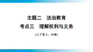 2025年云南中考道德与法治一轮复习 主题2　法治教育考点3理解权利与义务.pptx