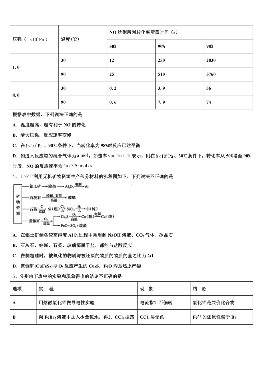 2023-2024学年湖南省永州市宁远县一中高三下学期第六次检测化学试卷含解析.doc_第2页