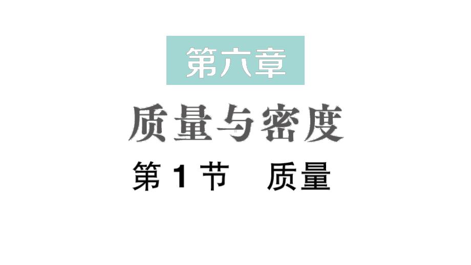 初中物理新人教版八年级上册第六章第1节 质量作业课件2024秋.pptx_第1页