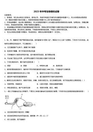 2022-2023学年甘肃省民勤县第六中学中考生物考试模拟冲刺卷含解析.doc