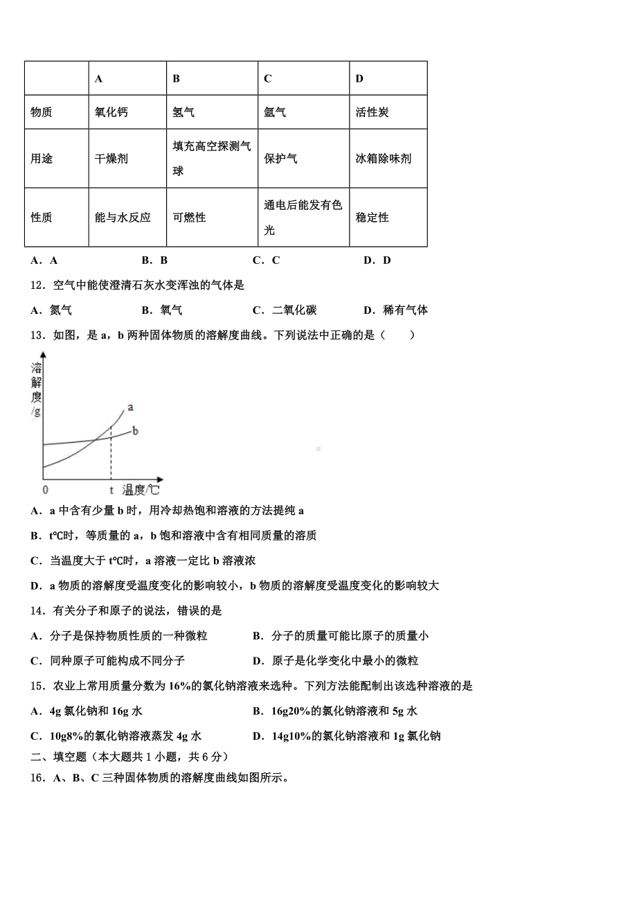 福建省厦门市海沧区鳌冠校2024年中考押题化学预测卷含解析.doc_第3页