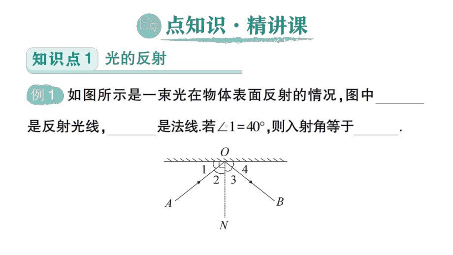 初中物理新人教版八年级上册第四章第2节 光的反射作业课件2024秋.pptx_第2页