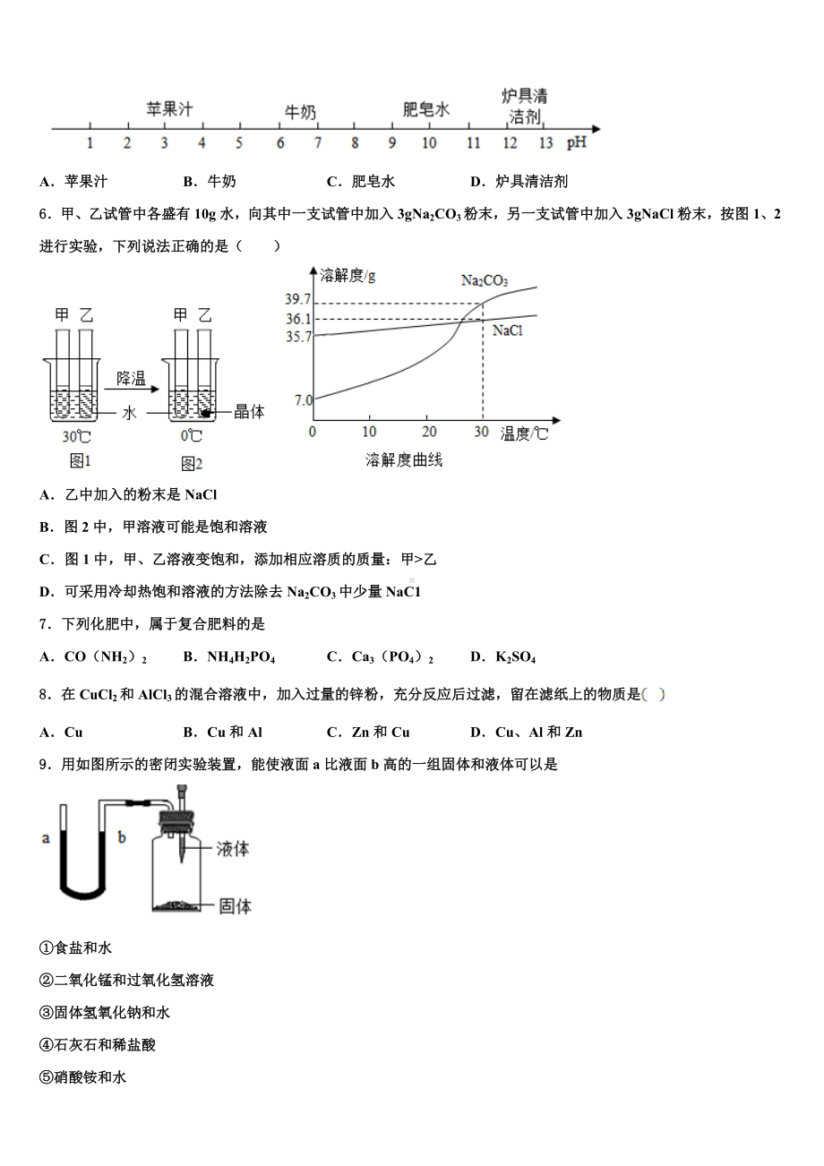 2022-2023学年贵州省正安县中考联考化学试卷含解析.doc_第2页