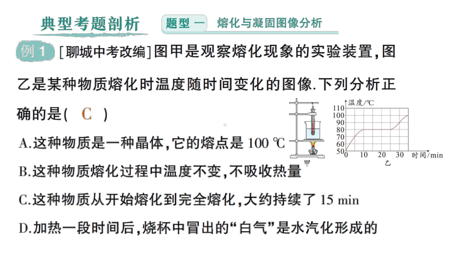 初中物理新人教版八年级上册第三章专题二 物态变化的图像作业课件2024秋.pptx_第2页