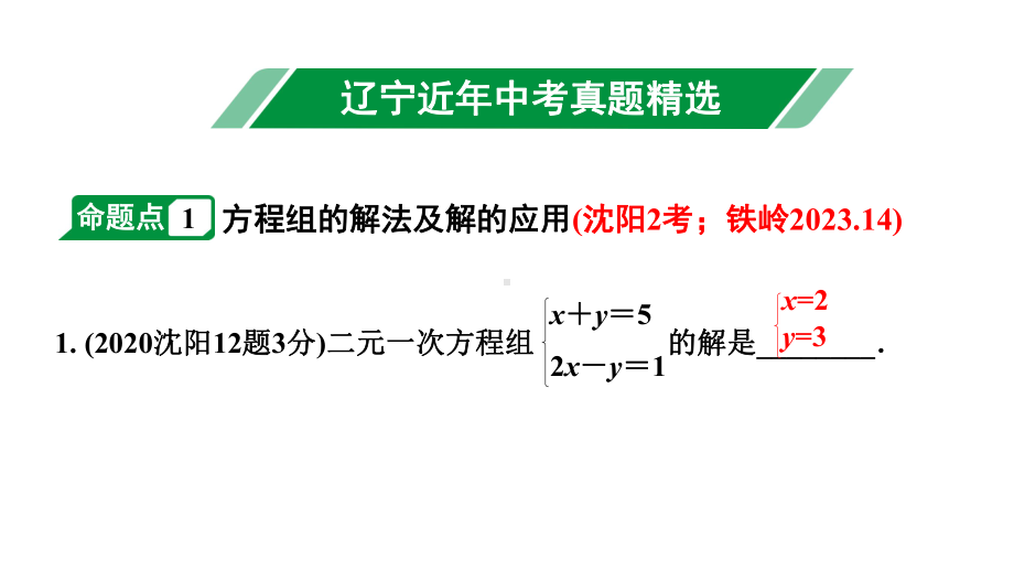 2024辽宁中考数学二轮中考考点研究 2.1 一次方程(组)及其应用 (课件).pptx_第2页