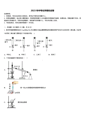 2023届湖南省娄底市名校中考联考化学试题含解析.doc