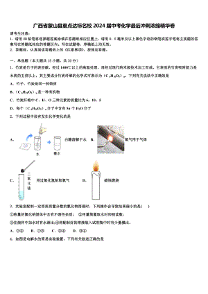 广西省蒙山县重点达标名校2024届中考化学最后冲刺浓缩精华卷含解析.doc