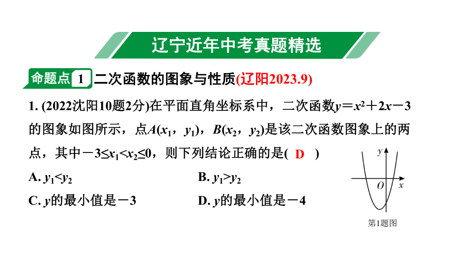 2024辽宁中考数学二轮中考考点研究 3.5 二次函数的图象与性质 (课件).pptx_第2页