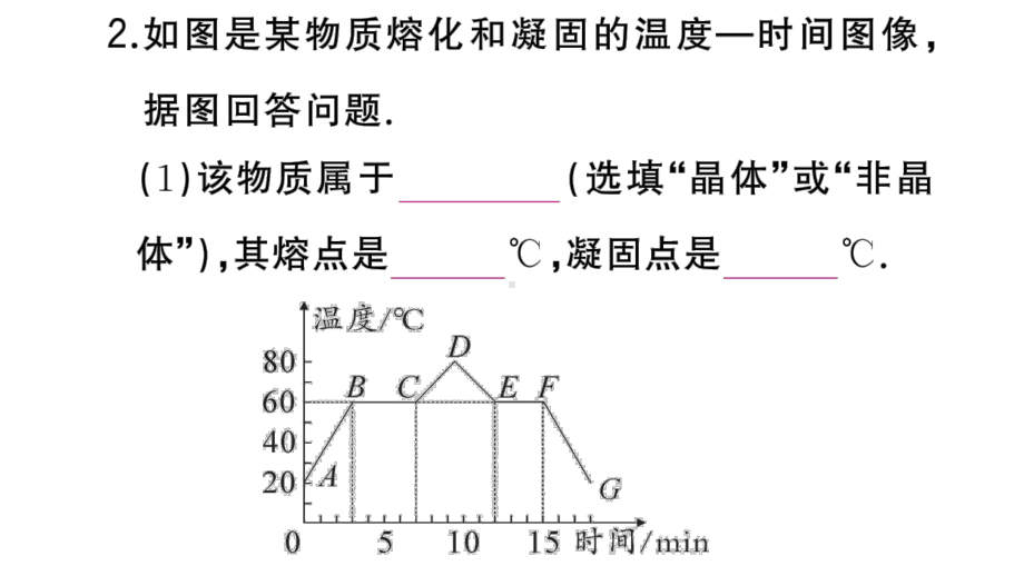 初中物理新人教版八年级上册第三章第2节第2课时 熔化和凝固的图像及应用作业课件2024秋季.pptx_第3页