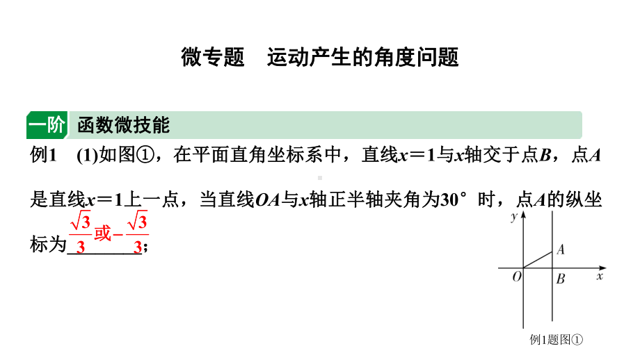 2024徐州中考数学二轮重点专题研究 微专题 运动产生的角度问题（课件）.pptx_第1页