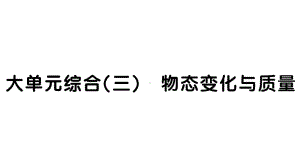 初中物理新人教版八年级上册大单元综合(三) 物态变化与质量作业课件2024秋季.pptx