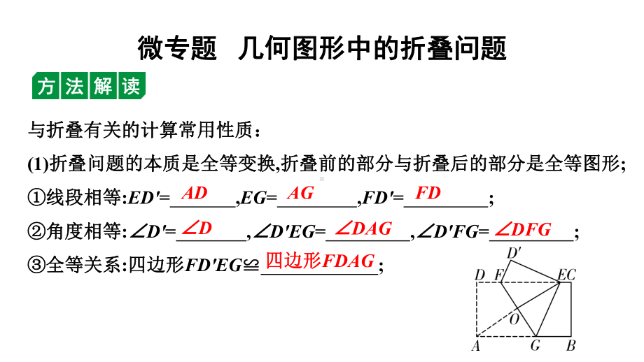 2024徐州中考数学二轮重点专题研究 微专题 几何图形中的折叠问题（课件）.pptx_第1页